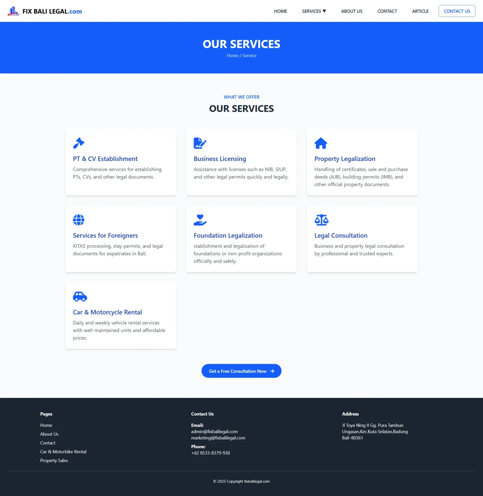 Screenshot PT Fix Bali Legal