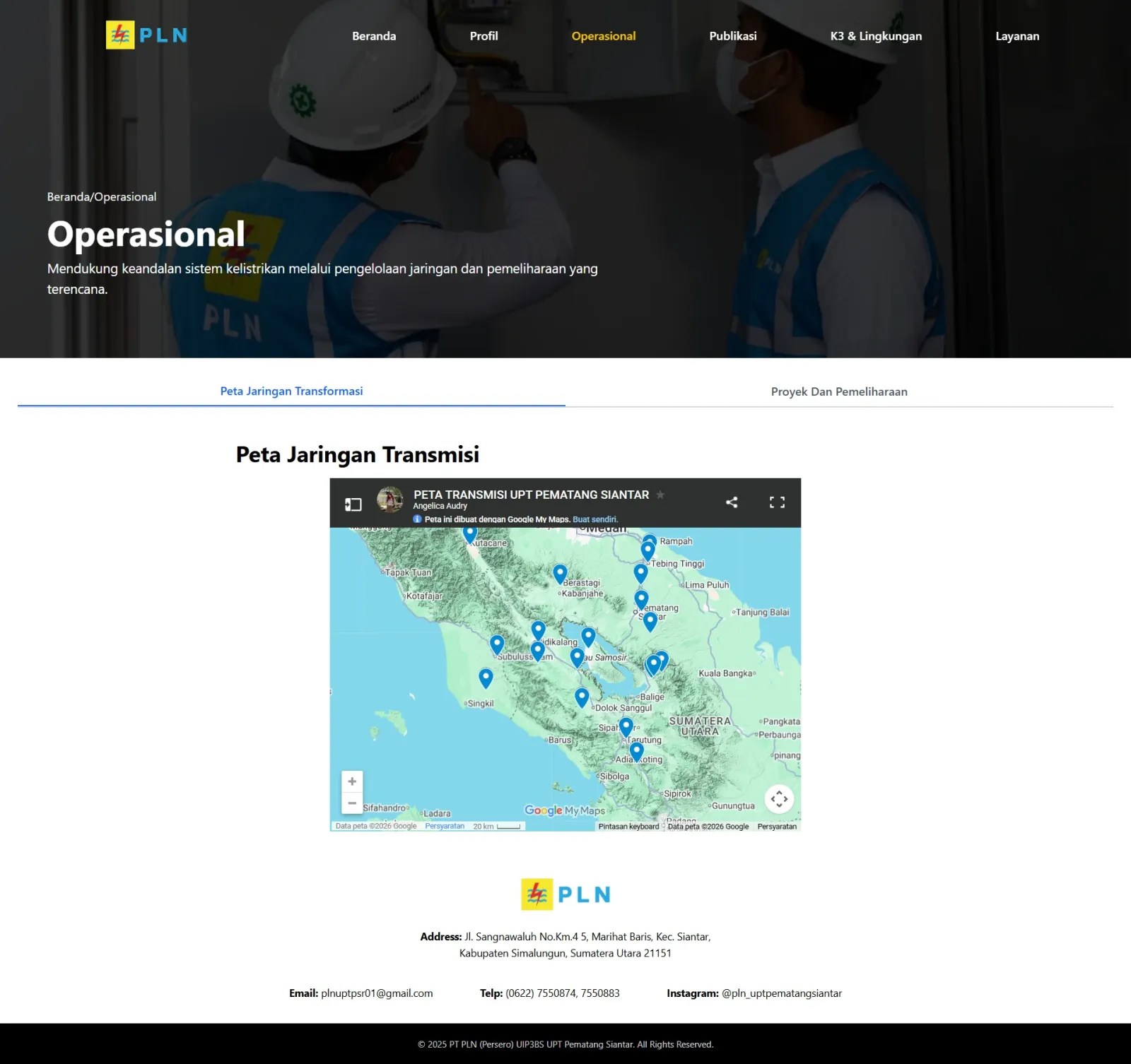Screenshot PLN UPT Pematang Siantar