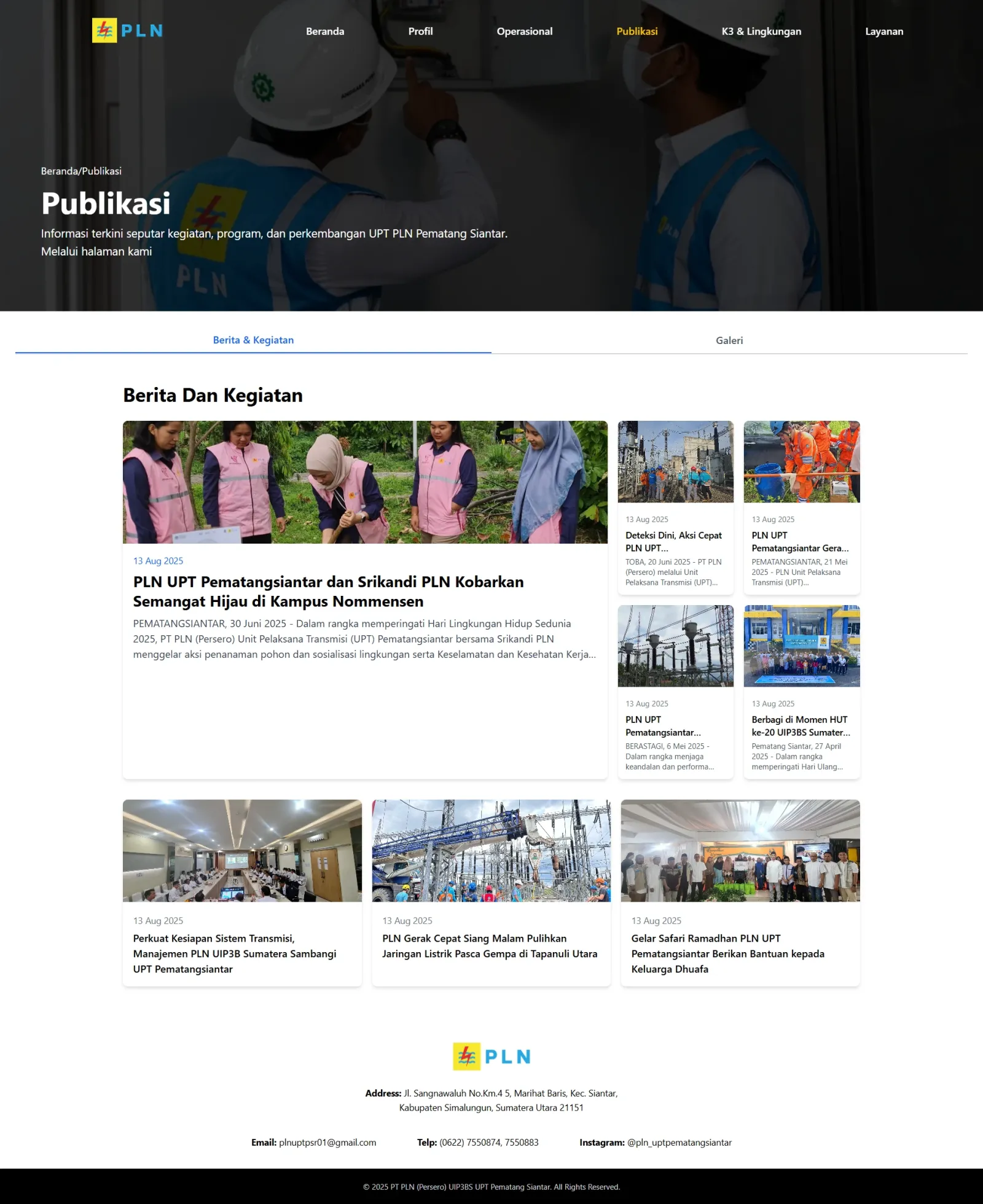 Screenshot PLN UPT Pematang Siantar